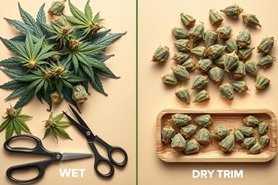 Сушка каннабиса: сухой vs мокрый тримминг
